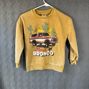 Ford Pullover Sweater Boys Medium (8) Yellow Bronco Cotton Blend